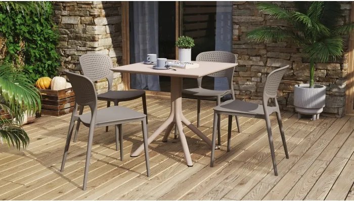 ТОДО Светло кафяво - МОДЕРЕН СТОЛ ЗА КУХНЯ/ ГРАДИНА/ КАФЕНЕ (ВЕРТИКАЛНО ПОДРЕЖДАНЕ)