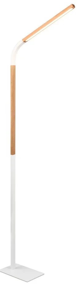 LED подова лампа в бял и естествен цвят с дървен абажур (височина 169,5 см) Norris - Trio