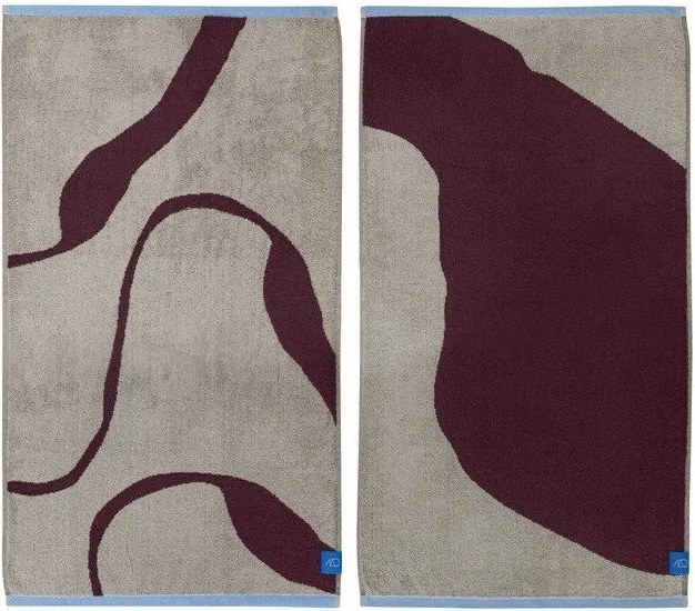 Бордо/бежови кърпи в комплект 2 бр. от органичен памук от тери 40x55 cm Nova Arte – Mette Ditmer Denmark