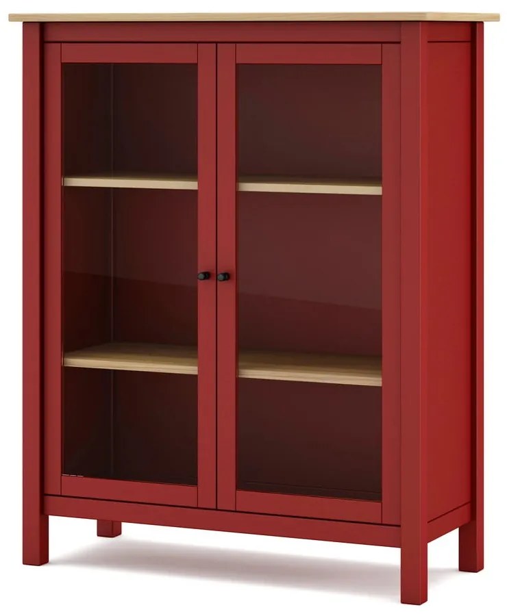 Червен/естествен шкаф от борова дървесина 90x110 cm Misti - Marckeric