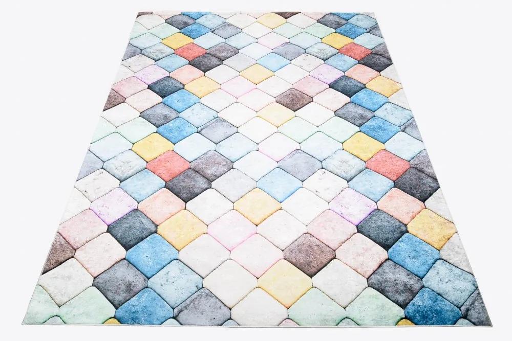 Пъстър модерен килим с геометричен модел Ширина: 140 см | Дължина: 200 см