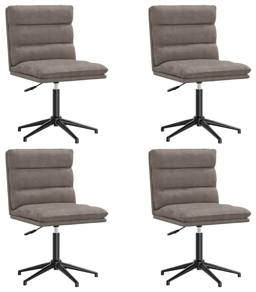 3315677 vidaXL Трапезни столове, 4 бр, сиви, изкуствена кожа