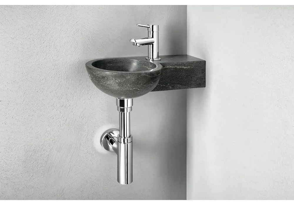 Черен каменен малък умивалник 40x23 cm Blok – Sapho