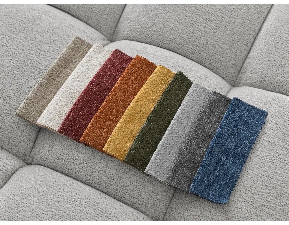 Светлосив шенилов сгъваем/с място за съхранение ъглов диван (десен ъгъл/L форма) Everest – Bobochic Paris