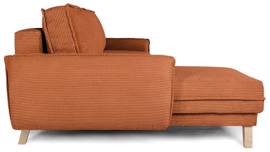 Променлив оранжев велурен разтегателен диван Tori - Bonami Selection