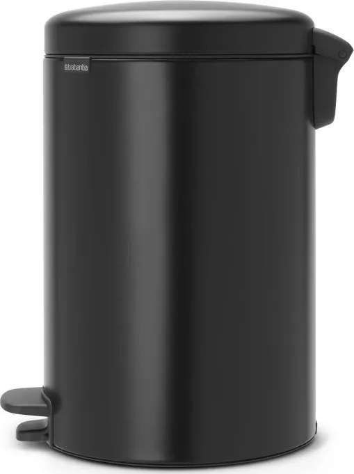 Кош за боклук с педал Brabantia NewIcon 649044, 20 л, Плавно затваряне, Противоплъзгаща основа, Черен