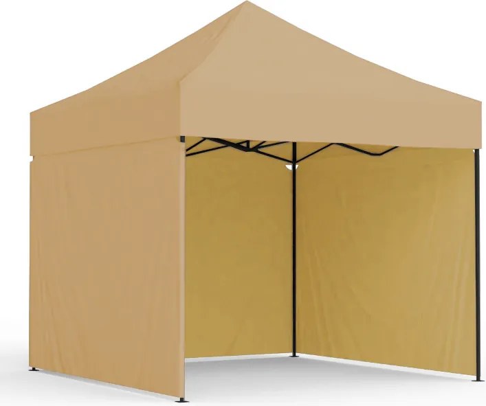 Тристенна парти палатка без прозорци Бял 3m x 3m