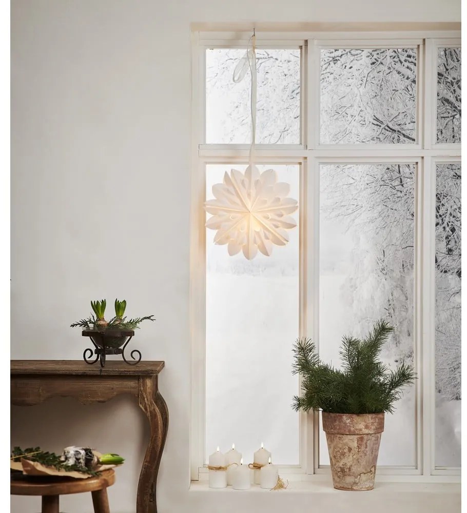 Бяла коледна светлинна украса ø 40 cm Clipp - Star Trading