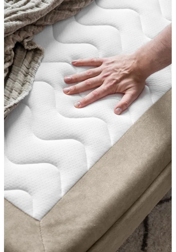 Бежов кадифен разтегателен диван 225 cm Charming Charlie – Miuform