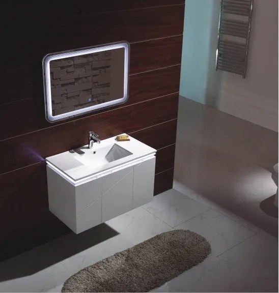 Конзолен PVC шкаф ICP 9046 LED с умивалник, 92x47x55см