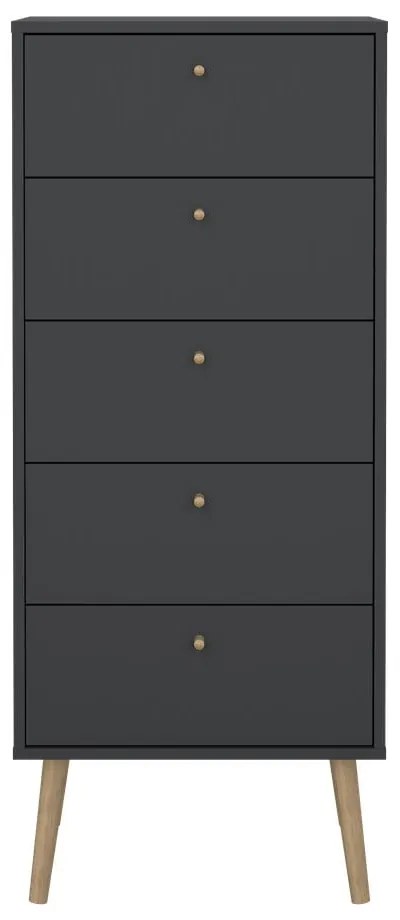 Антрацитен висок скрин 50x120 cm Bodo - Tvilum