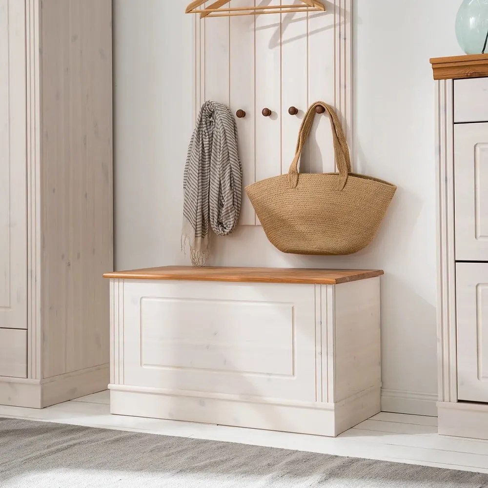 Бяла ракла от масивен бор 80x45 cm Anita – Støraa