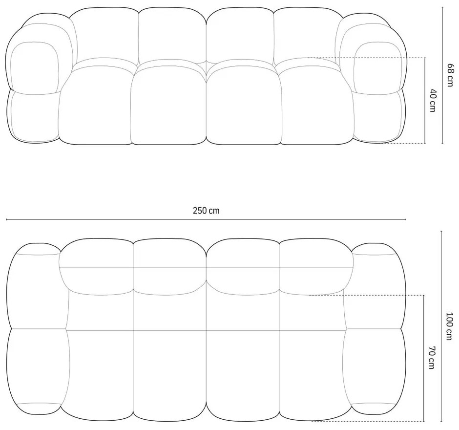 Светлосин диван 250 cm Loretto – Cosmopolitan Design