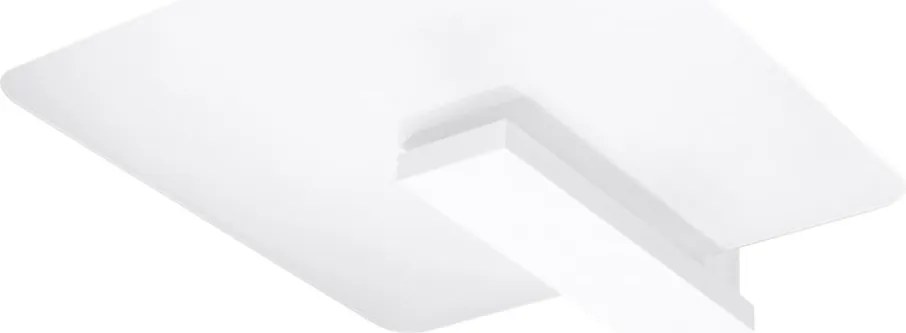 Бяла лампа за таван със стъклен абажур 40x47,5 cm Parola - Sollux