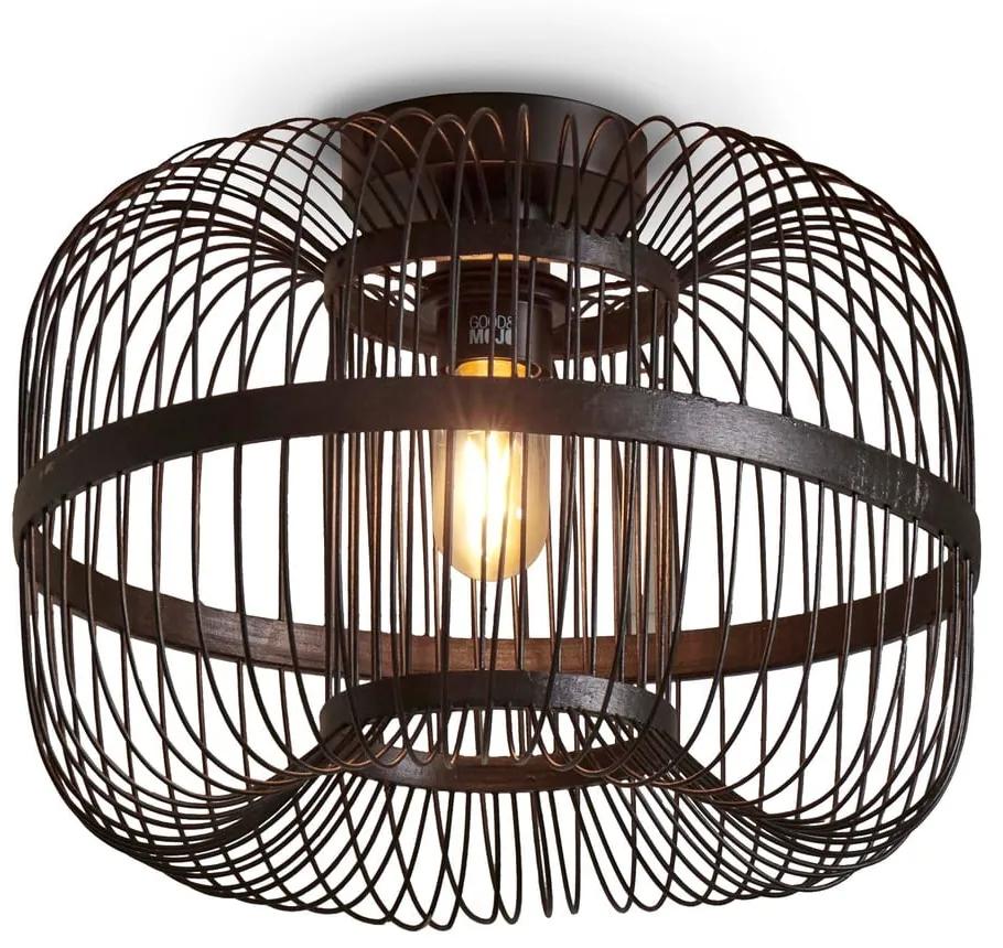 Черна лампа за таван с бамбуков абажур ø 38 cm Hokkaido - Good&amp;Mojo