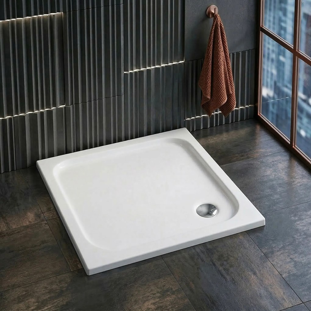 Корито за душ кабина-акрилно Rea Belmond White 80x80