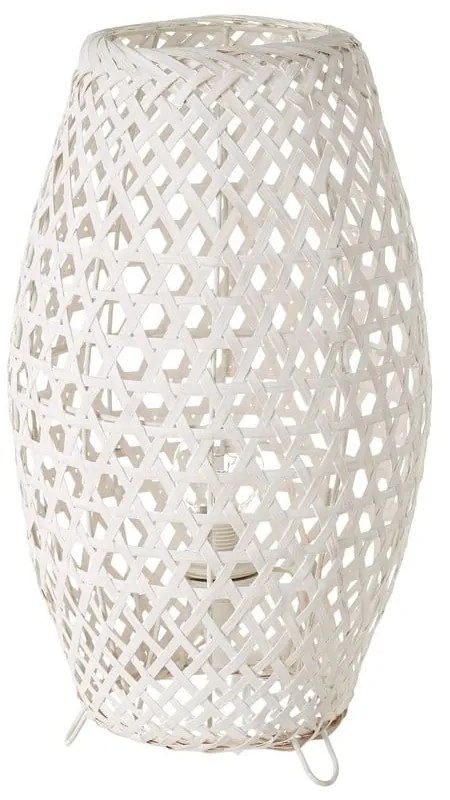 Бяла бамбукова настолна лампа с бамбуков абажур (височина 36 см) - Casa Selección