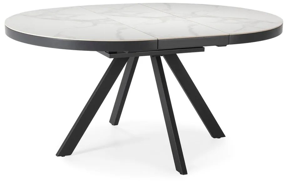Кръгла сгъваема трапезна маса с керамичен плот с допълнителна плоча ø 120 cm Bela – Marckeric