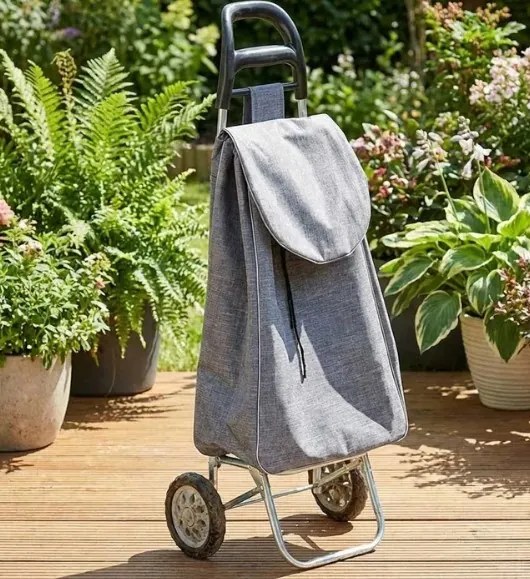 Пазарска количка с подвижна чанта, лека конструкция, до 30кг, 28x38x96см