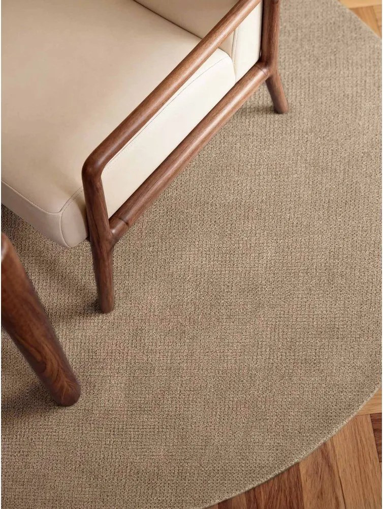 Бежов ръчно изработен вълнен кръгъл килим ø 160 cm Greenwich – Ted Baker
