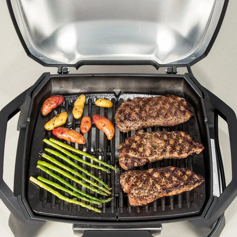 Електрическо барбекю Weber Grill Pulse 1000 81010079, 1800W, 300°C, LED дисплей, iGrill, Черен/инокс