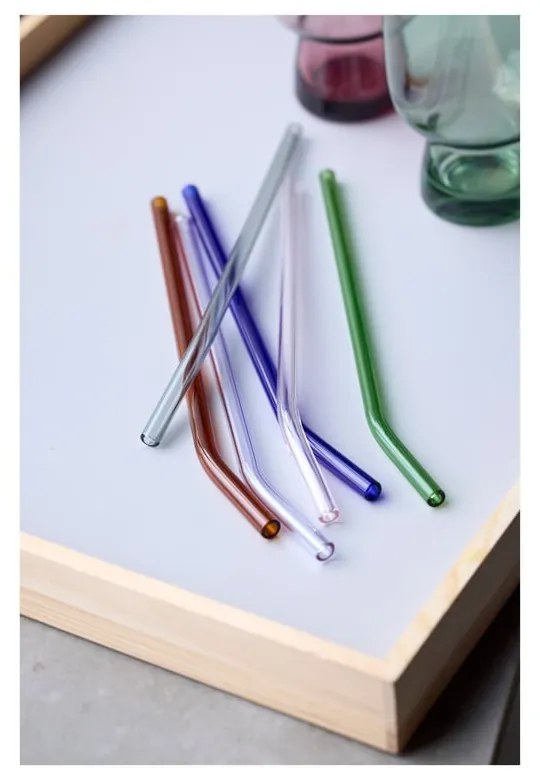 Стъклени сламки с четки за почистване в комплект от 4 бр. – Lyngby Glas