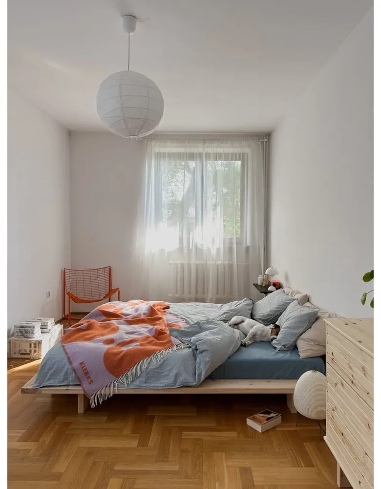 Двойно легло от борова дървесина с решетка 180x200 cm Japan - Karup Design