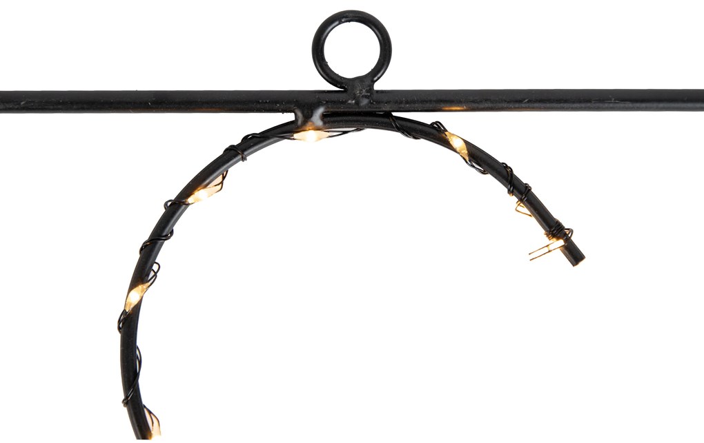 Коледна стенна лампа черна XMAS вкл. LED с таймер IP44 - Yoro