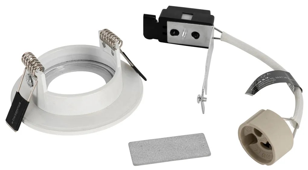 Комплект от 6 вградени прожектора бели кръгли GU10 50mm IP44 - Xena