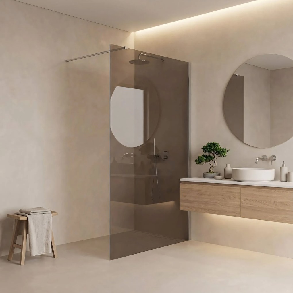 Параван за душ Rea Flexi Brown / Chrome 120