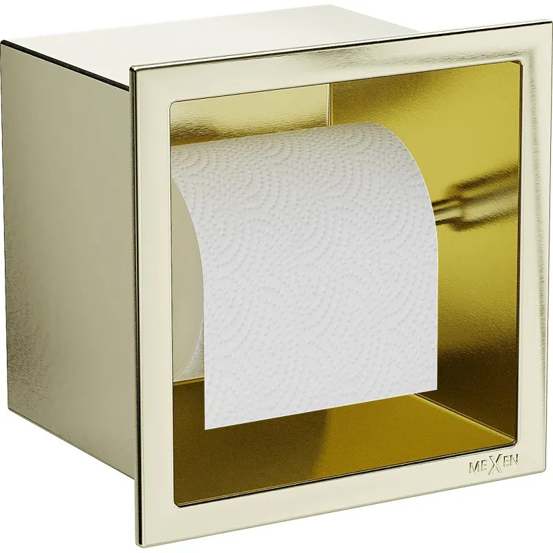 Mexen X-Wall-P държач за тоалетна хартия, златен четкан - 1953