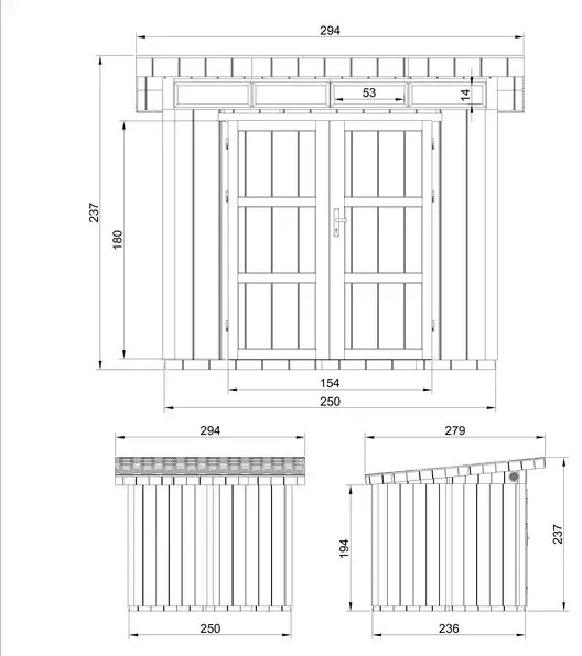 LP® SmartSide® панелен навес – 236 x 250 cm – 6 m2