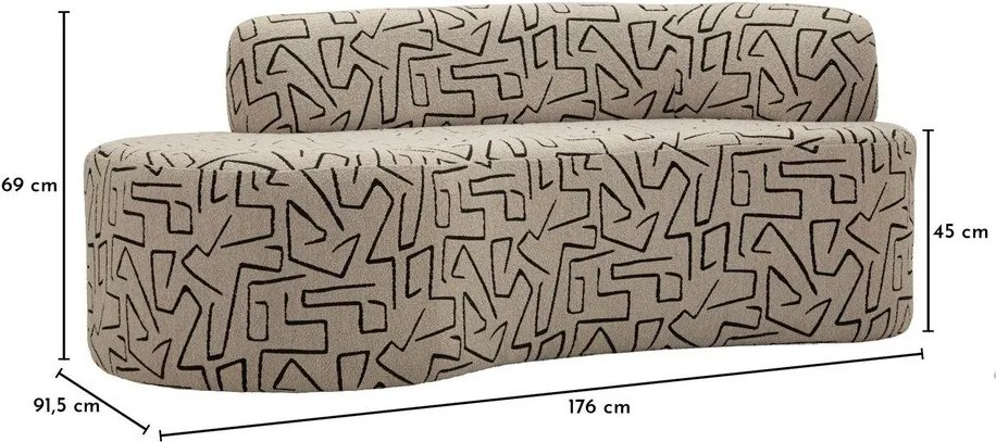 Бежов диван от букле 176 cm Nairobi – Mauro Ferretti