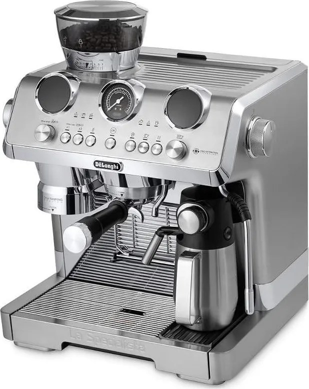 Еспресо машина DeLonghi EC9885.M La Specialista Maestro, 1450W, 19 bar, 2.5 л, 5 темп, 15 нива на смилане, Thermoblock, My LatteArt, LatteCrema, Сребрист