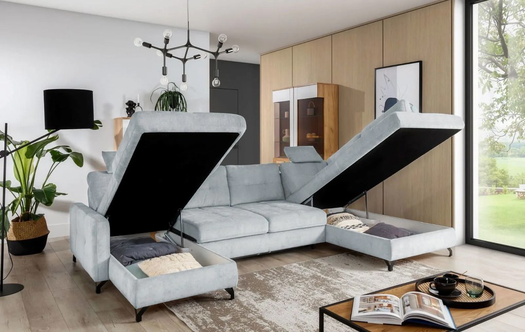 Ъглов диван Kognito max-Right-Gkri Anoixto