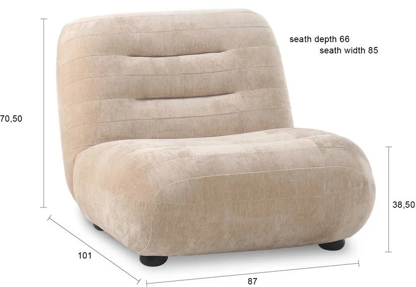 Бежово кадифено кресло Wyatt – Dutchbone