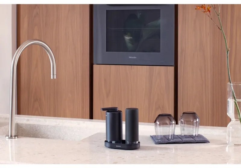 Комплект 2 бр дозатори Brabantia SinkStyle 1008504,  Подходящи за препарати за ръце и съдове, 200 мл, Минерализирано покритие, Тъмносив