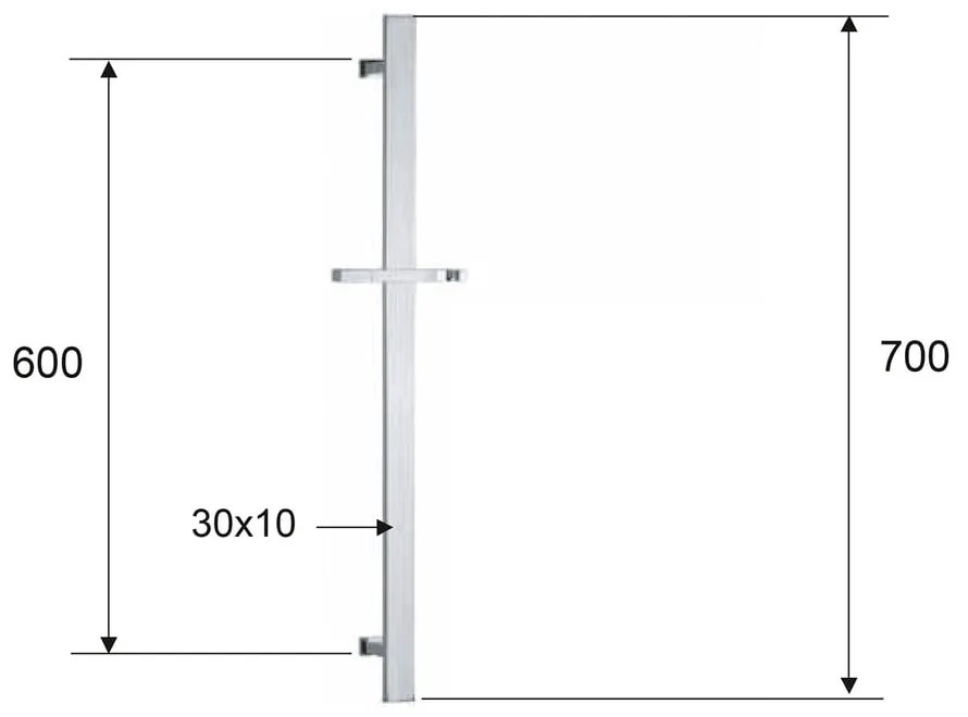 Стенна месингова душ релса в златист цвят с подвижен държач 70 cm – Sapho