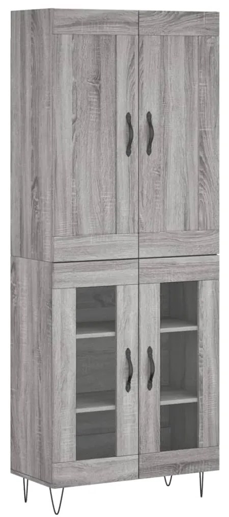 3199655 vidaXL Висок шкаф, сив сонома, 69,5x34x180 см, инженерно дърво