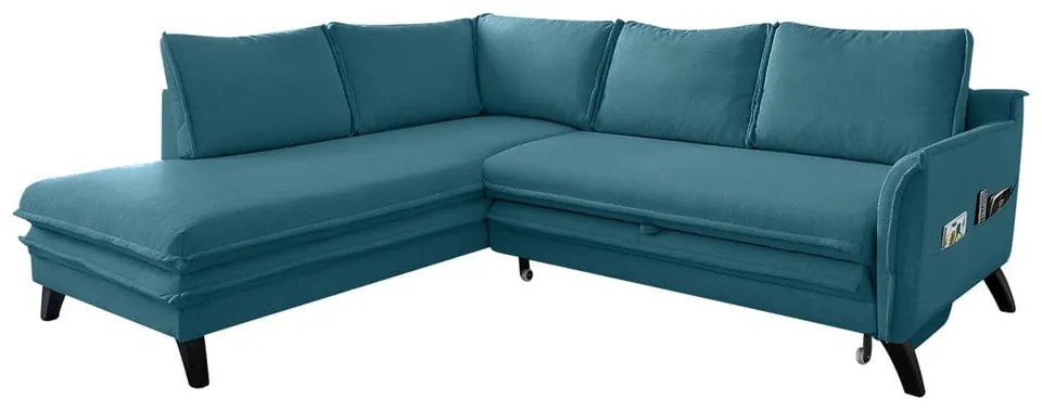 Тюркоазен ъглов разтегателен диван ляв ъгъл, Charming Charlie - Miuform