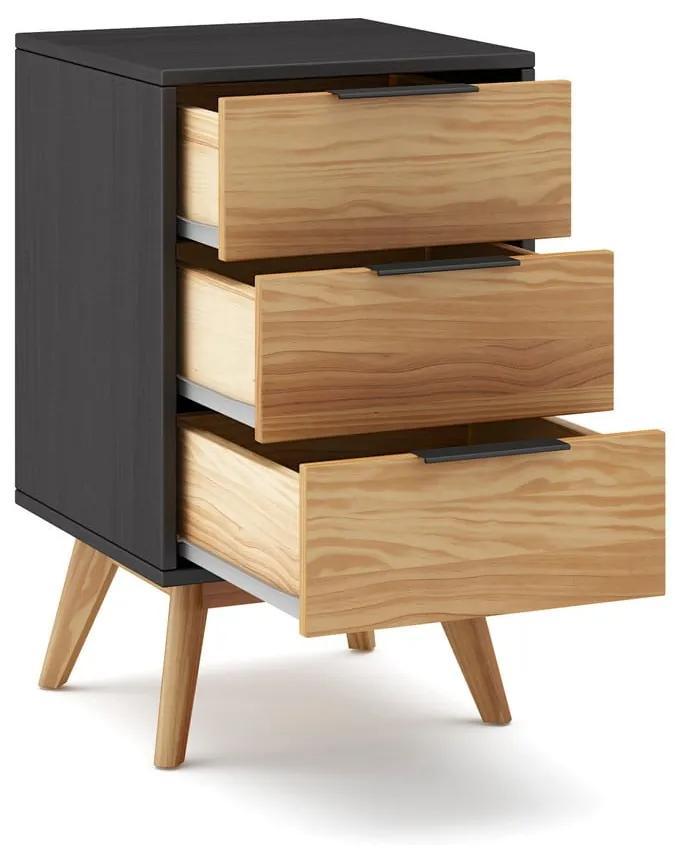 Нощно шкафче от борова дървесина в естествен цвят Lavis - Marckeric