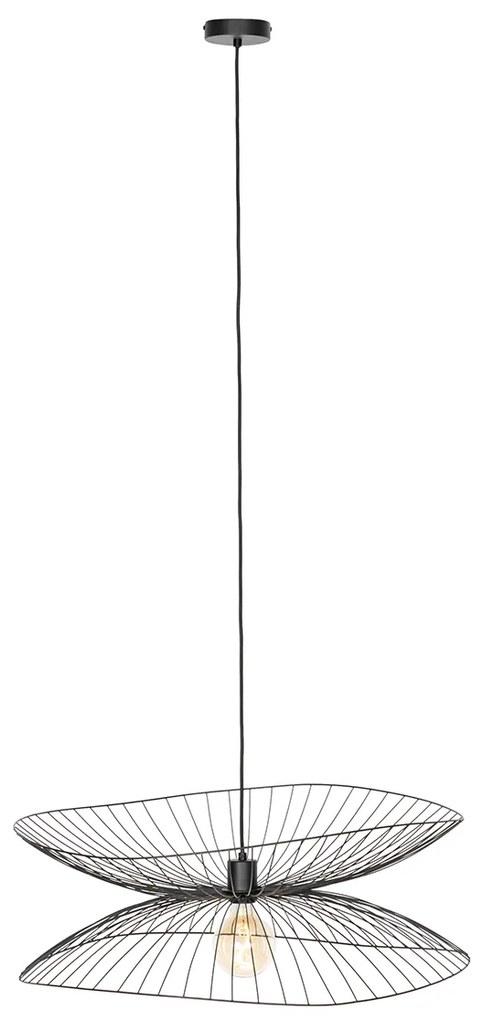 Дизайнерски висящ аплик черен 66 см - Pua