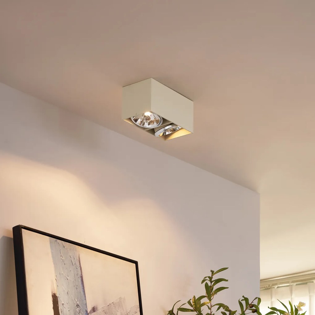 Модерен стенен прожектор бежов G9 регулируем 2-светлинен - Box