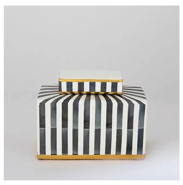 Керамичен буркан 20,5x16x9 см син/бял/черен