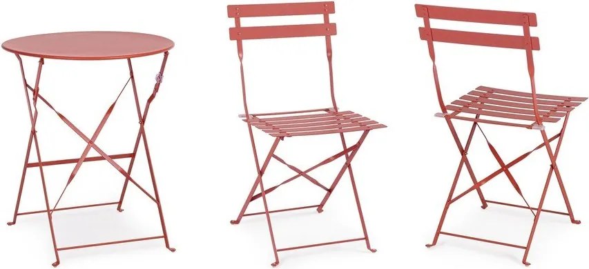 Теракотен стоманен градински комплект за хранене за 2 Austin – Bizzotto