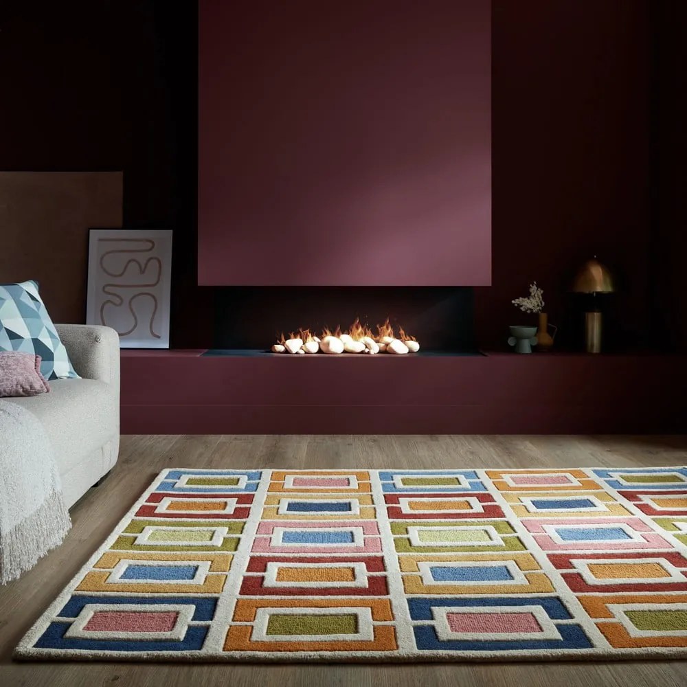 Ръчно изработен вълнен килим 160x230 cm Retro Blocks – Flair Rugs