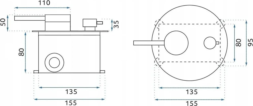 Душ система за вграждане Rea Foss Clif Brush Copper + BOX