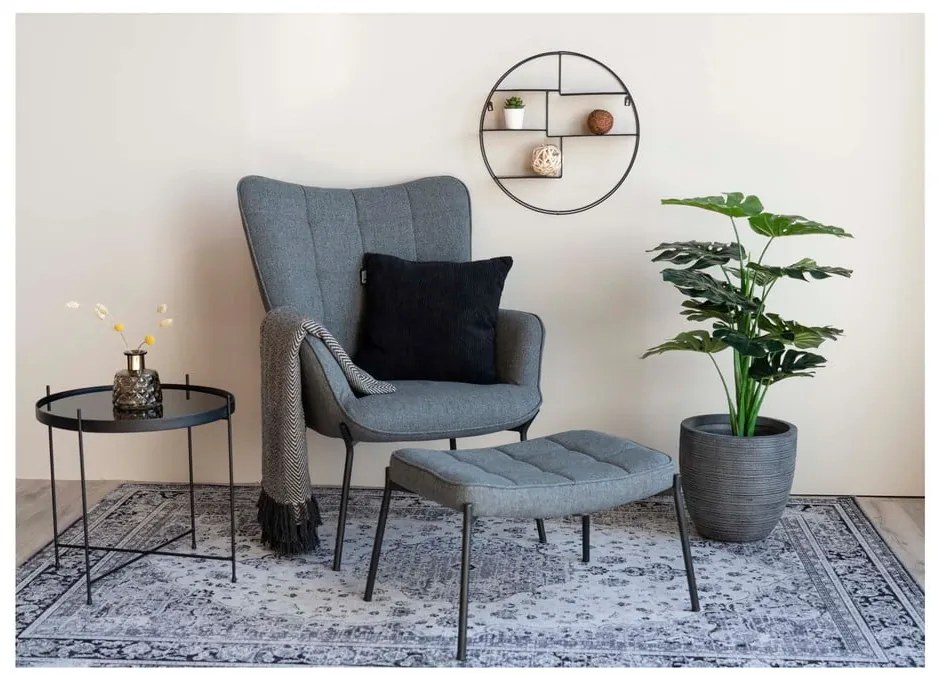 Черен двуетажен метален рафт Genk - House Nordic