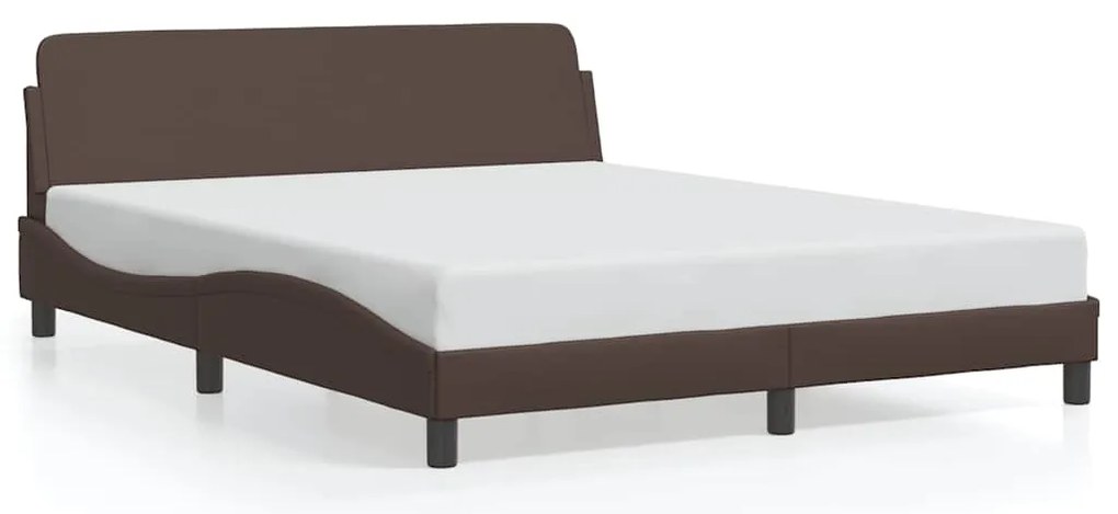 373220 vidaXL Рамка за легло Dover, кафява, 160x200 см, изкуствена кожа