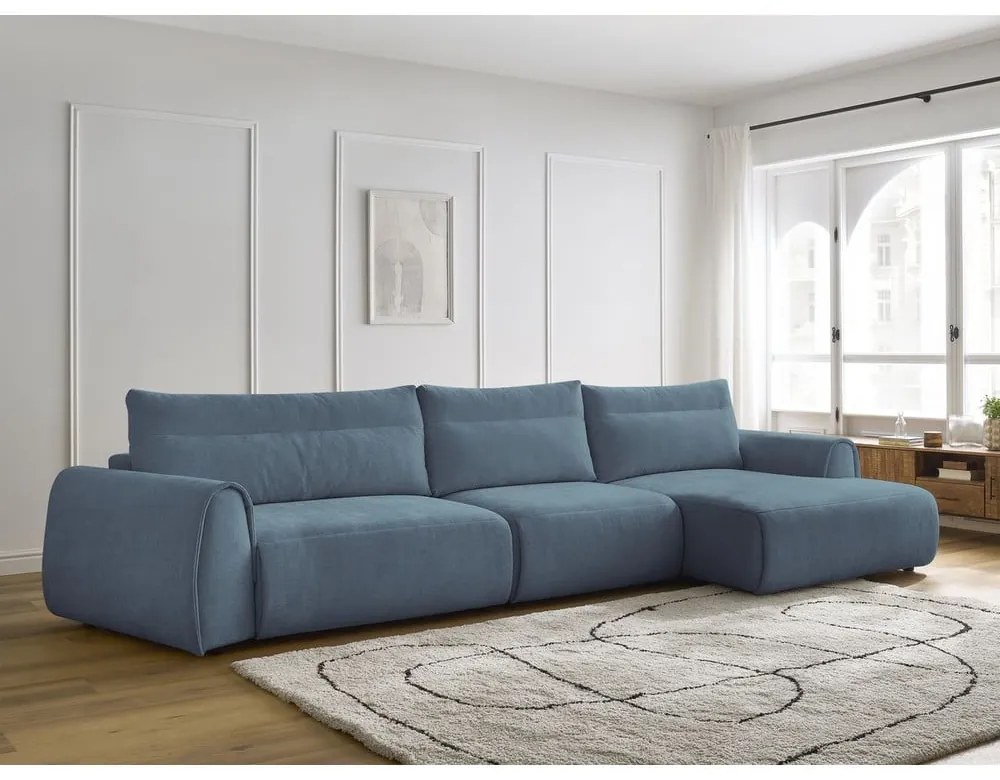 Син ъглов диван Aden – Bobochic Paris